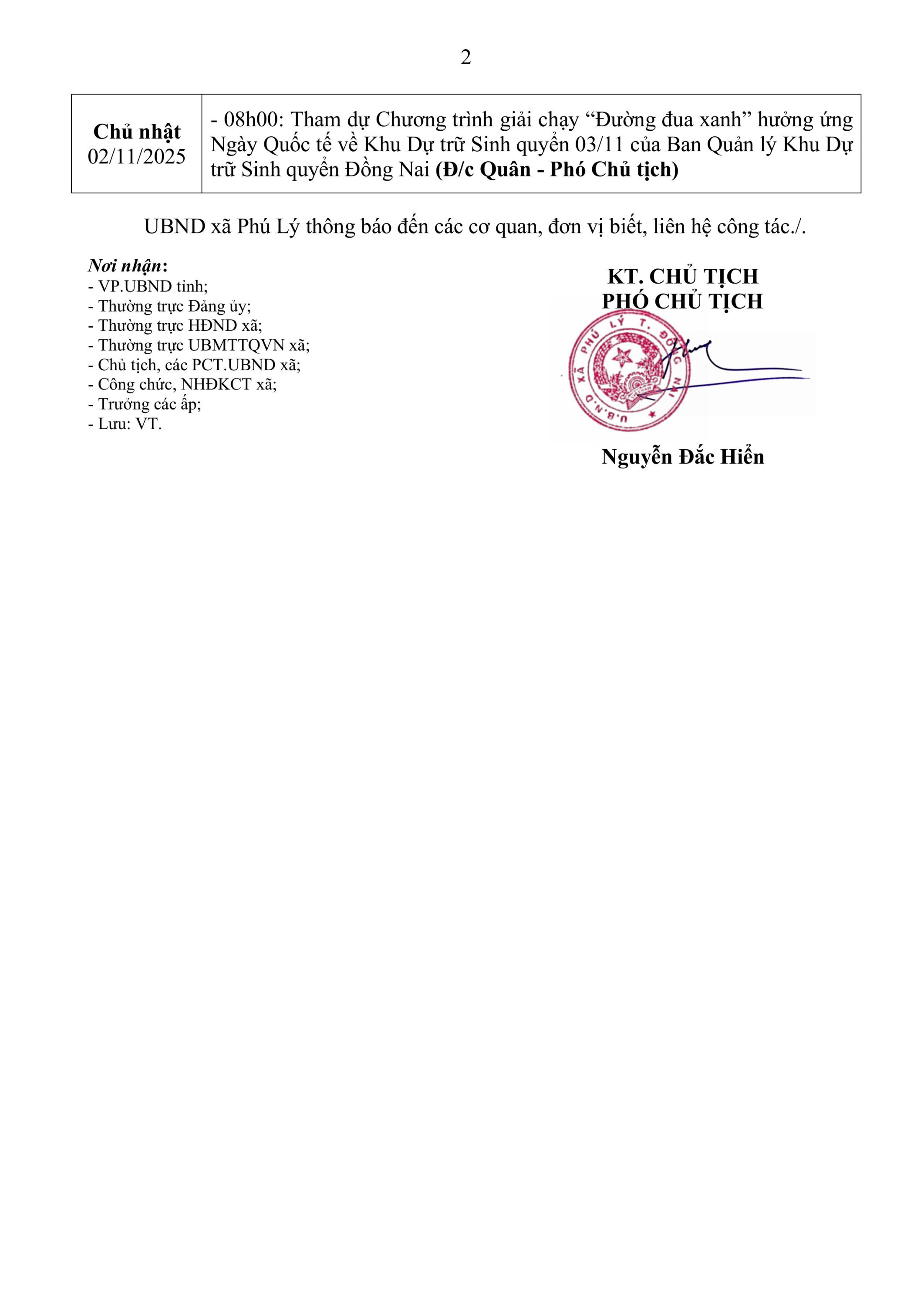 THÔNG BÁO LỊCH LÀM VIỆC TỪ 27 10 ĐẾN 02 11 2025 hình ảnh 1