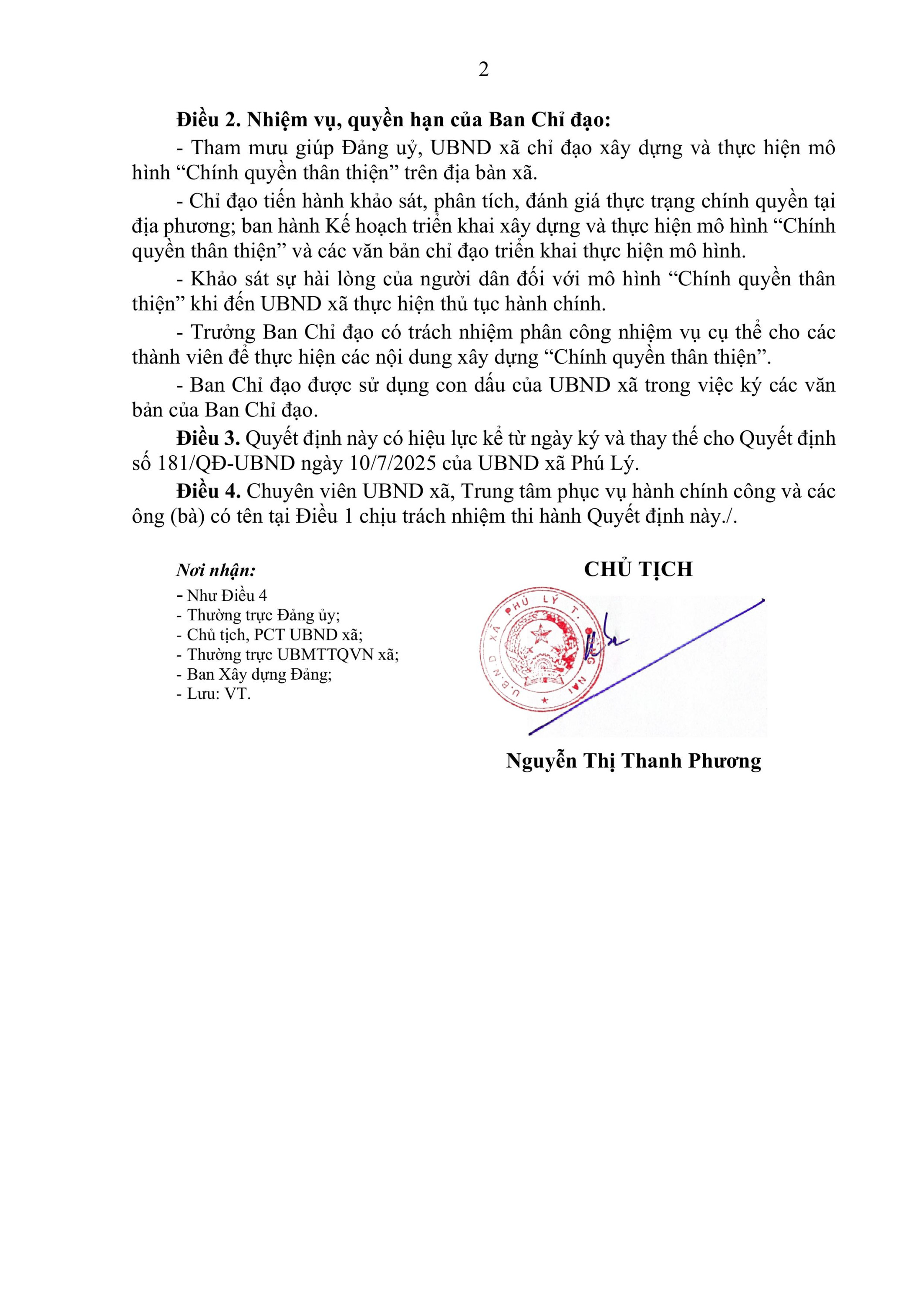 QUYẾT ĐỊNH THÀNH LẬP BCĐ XÂY DỰNG CHÍNH QUYỀN THÂN THIỆN hình ảnh 1