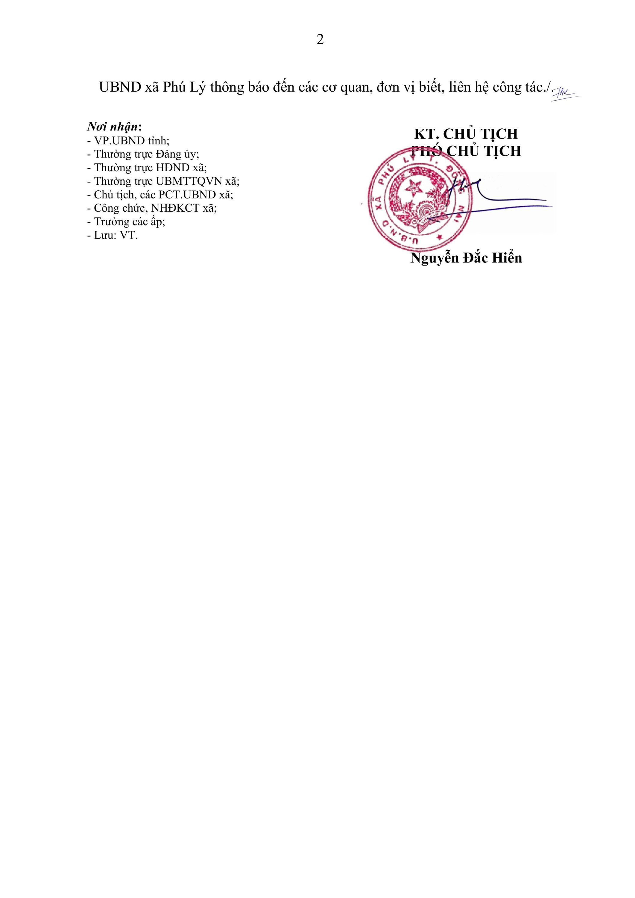 THÔNG BÁO LỊCH LÀM VIỆC CỦA UBND XÃ hình ảnh 1